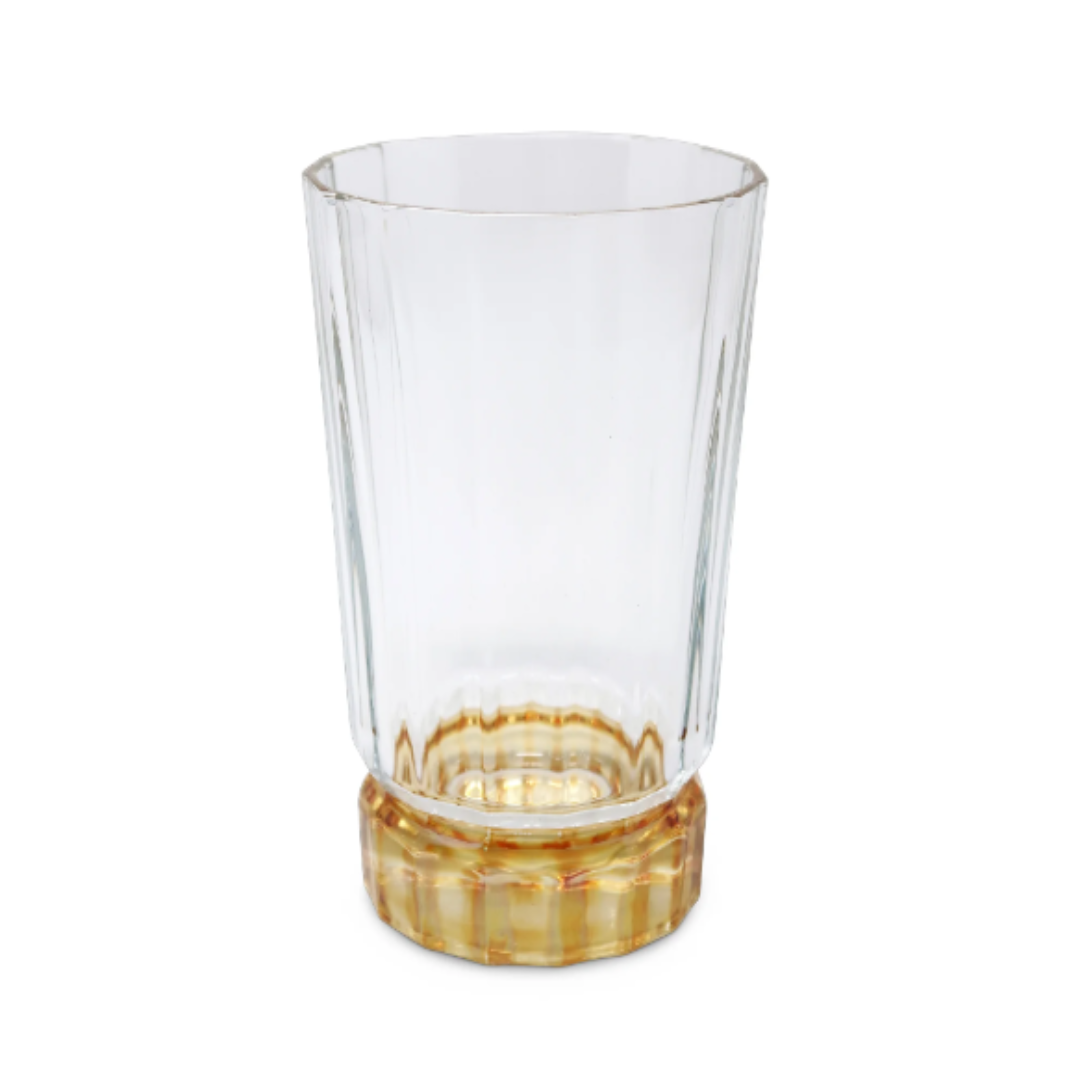 HIGHBALL GLASS LINEAR SMOOTH W/ AMBER SHADE