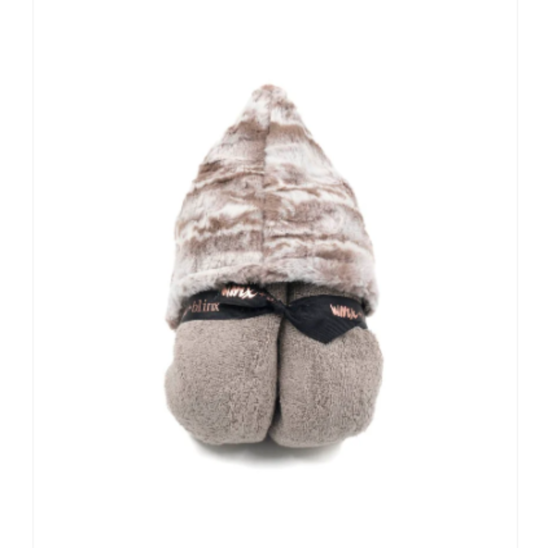BABY HOODED TOWEL - MARBLE TAUPE