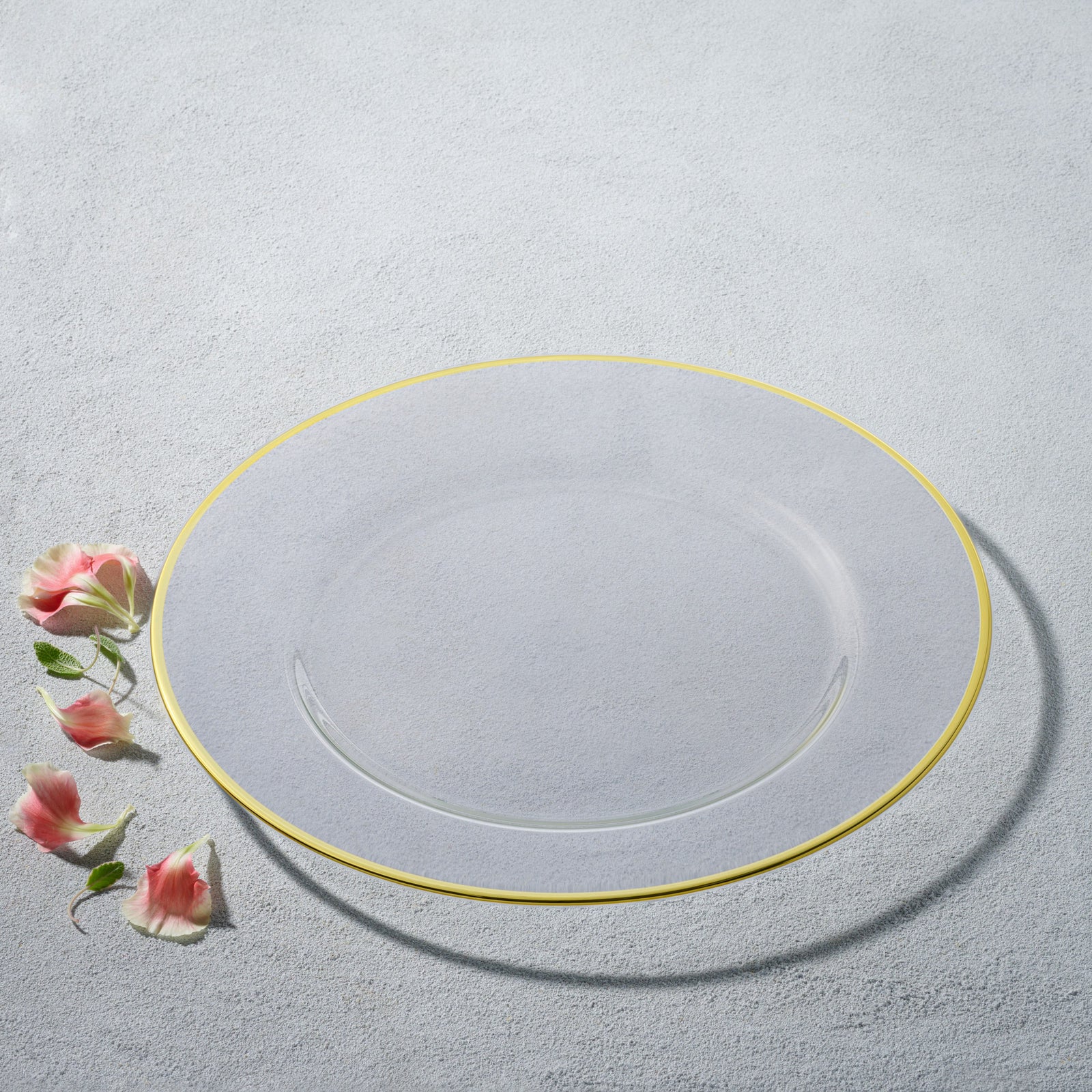 VIKKO, CLASSIC GLASS CHARGER GOLD RIM 6 PCK