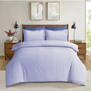 AURA HOME SEER SUCKER DUVET SET 4PC