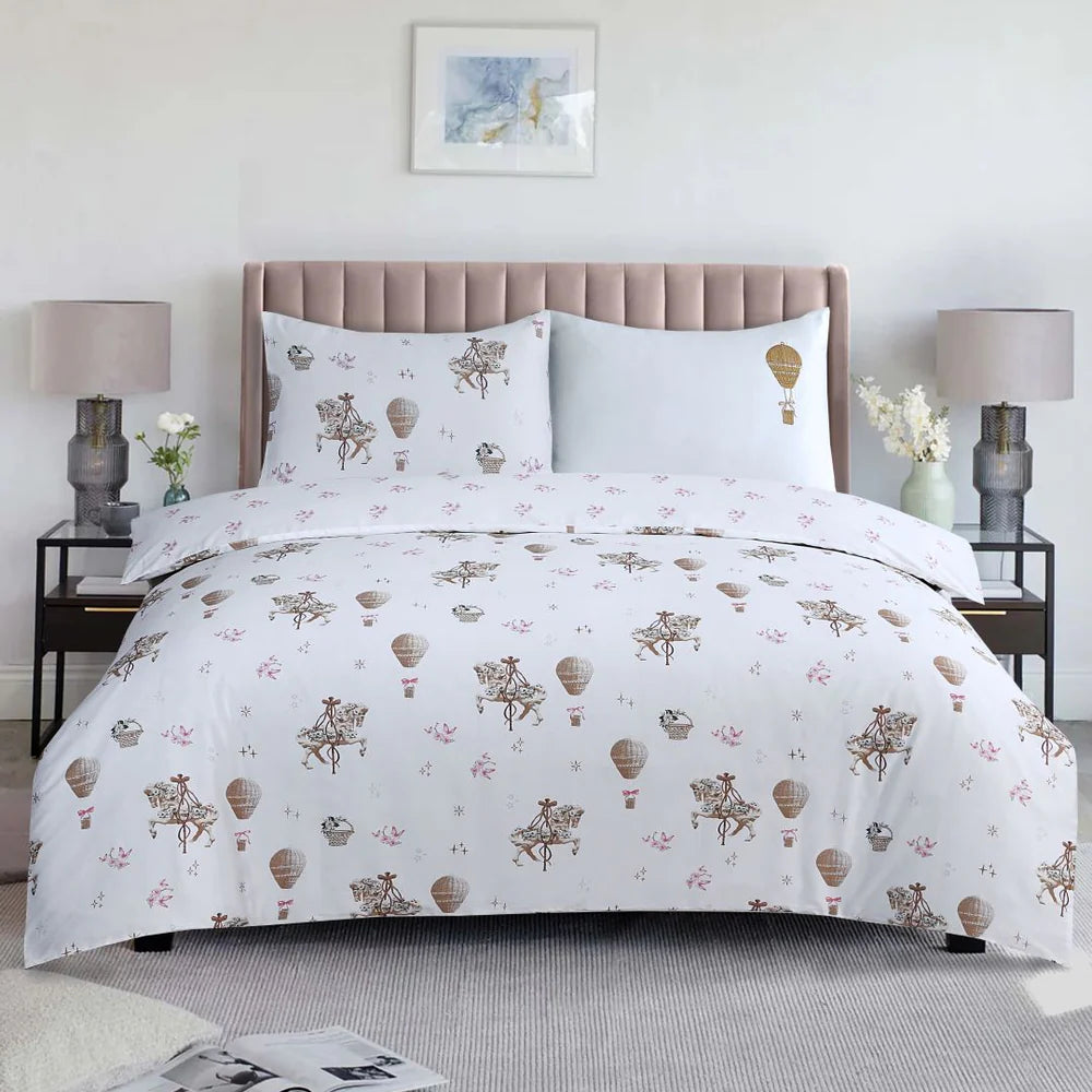 AURA HOME PETITE BELLE CAROUSEL DREAMS DUVET SET 4PC