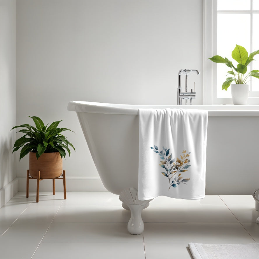BLUE & GOLD BOTANICAL ELEGANT TOWEL