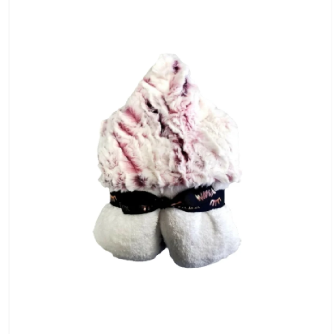 ZEBRA ROSE BABY HOODED TOWEL