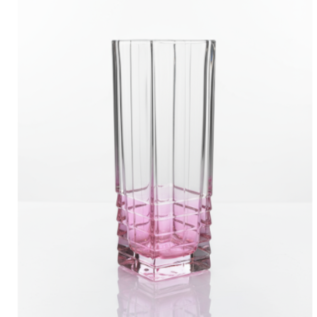 SQUARE VASE W/ DIAMOND CUT