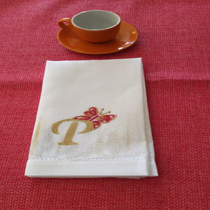 HAND-PAINTED NAPKIN WITH INITIAL