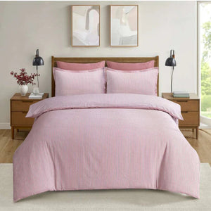 AURA HOME SEER SUCKER DUVET SET 4PC