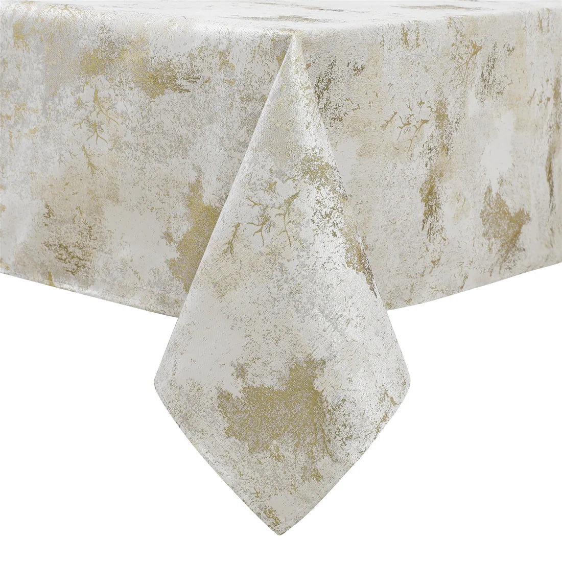 JAQUARED WHITE GOLD TREE  TC1329 TABLECLOT