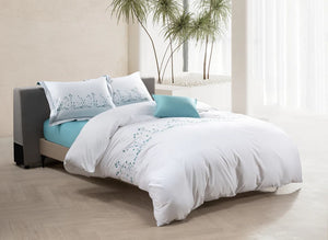 OPULENT DESIGN BOTANICAL AQUA LINEN SET