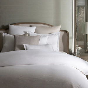 AURA HOME AVA FINE LINEN RIVIERA SEERSUCKER DUVET SET - WHITE/TAUPE 4 PC