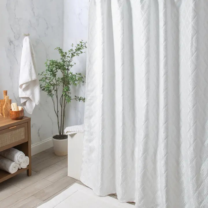 DIAMANT WHITE SHOWER CURTIAN