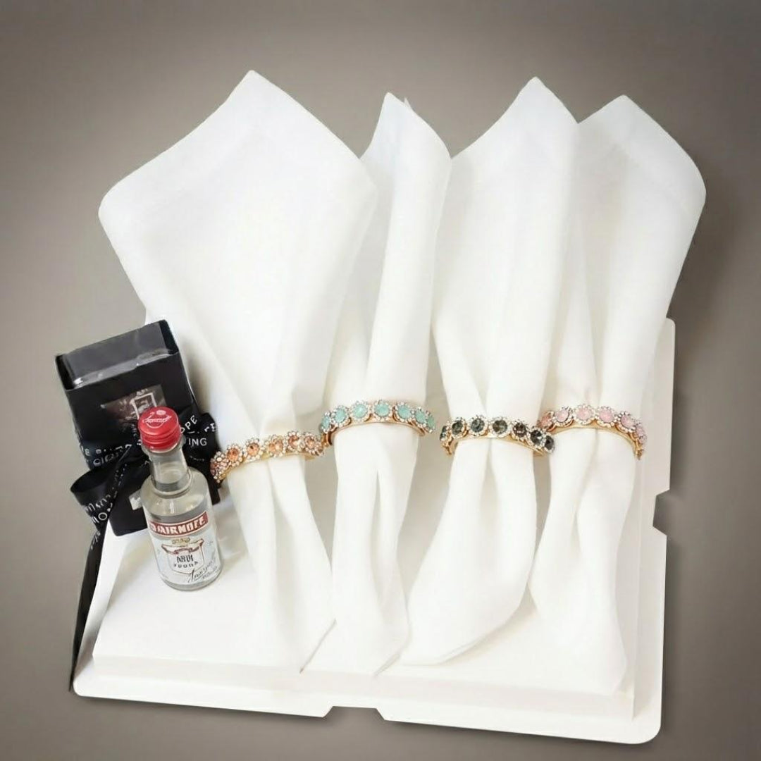 AMARYLLIS NAPKIN RINGS GIFT SET