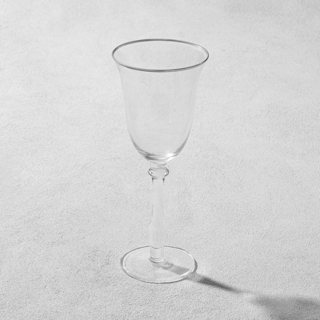 DESTO WINE GLASS SILVER RIM 10 OZ