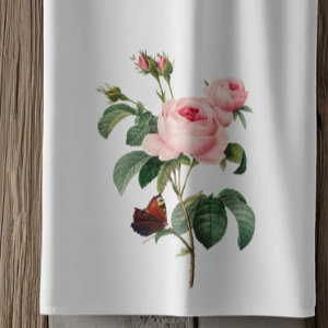FLORAL TOWEL: CABBAGE ROSE