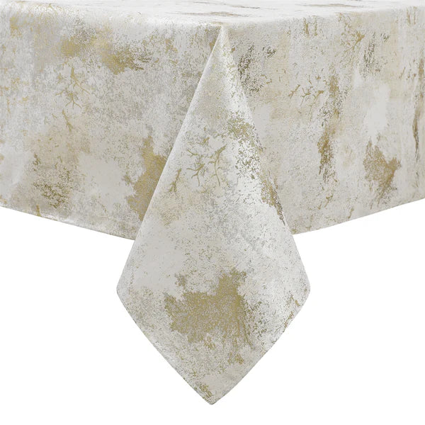 JAQUARED WHITE GOLD TREE  TC1329 TABLECLOTH 70X108