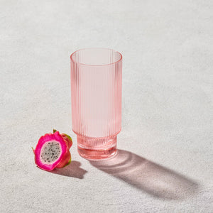 MALIBU RIBBED HIGHBALL GLASS CLEAR 6 PK