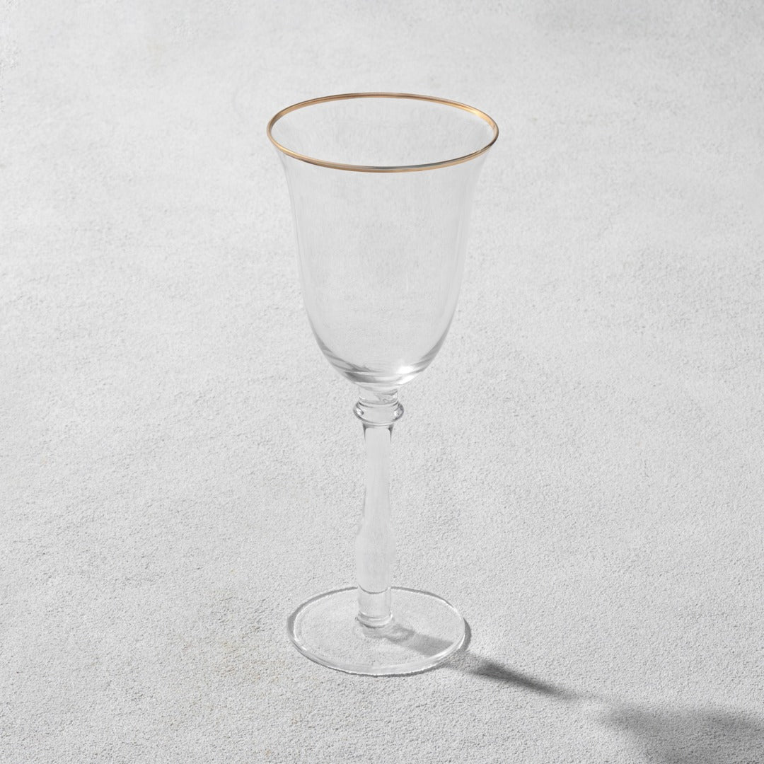 DESTO WINE GLASS GOLD RIM 10 OZ
