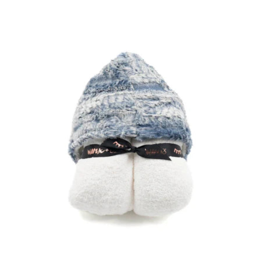 WAVE BOA NAVY BABY HOODED TOWEL