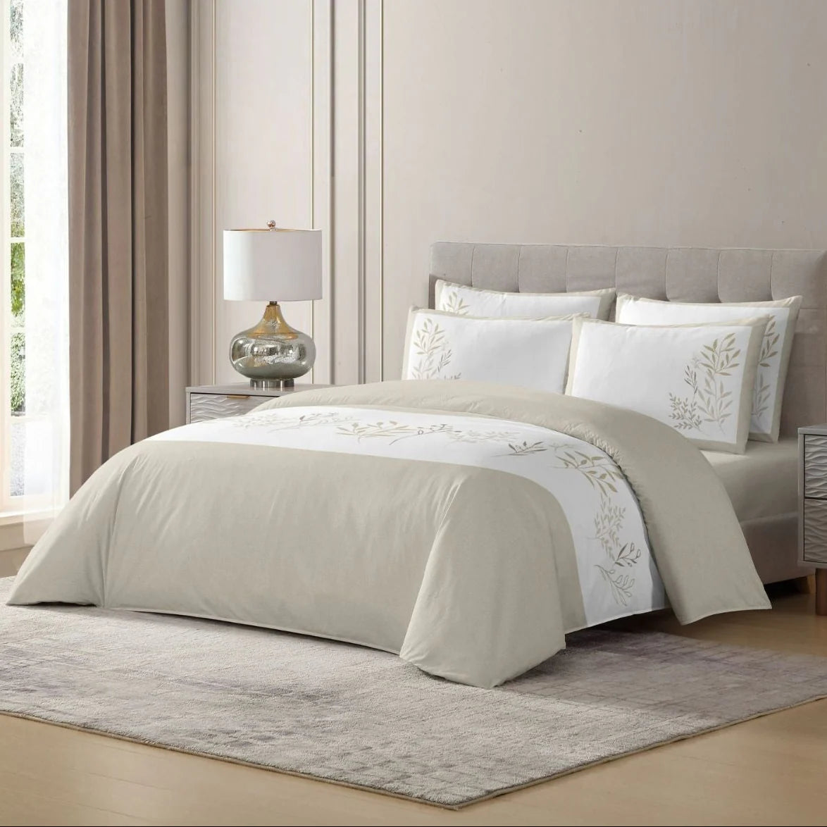 MASTERTEX BOTANICAL COLOR BLOCK DUVET SET 8PCS