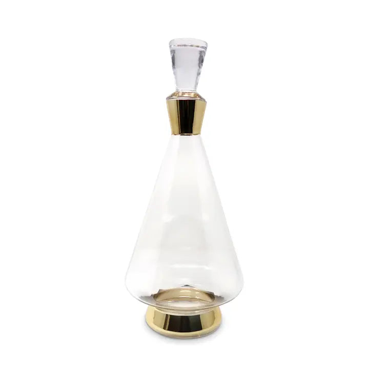 GLASS DECANTER WITH GOLD ACCENTS