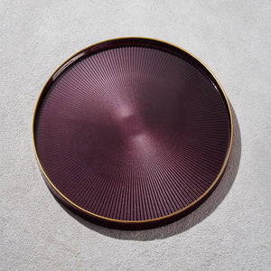 DOMO GLASS CHARGER WITH GOLD RIM & LIP 13