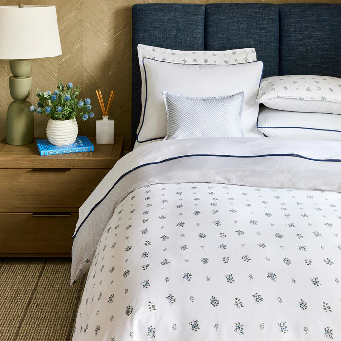 DH FEUILLE BLUER LINEN SET OF 4PC