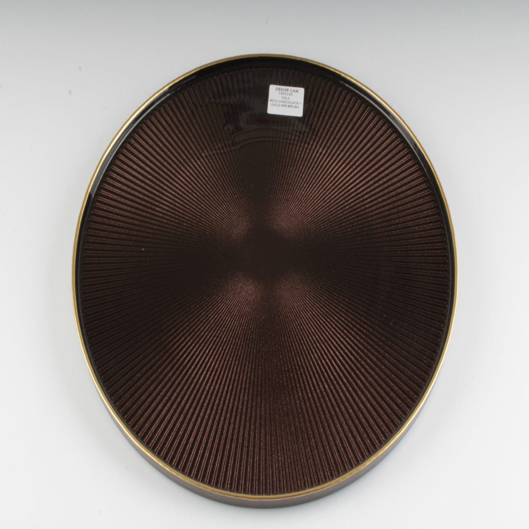 DOMO GLASS CHARGER WITH GOLD RIM & LIP 13