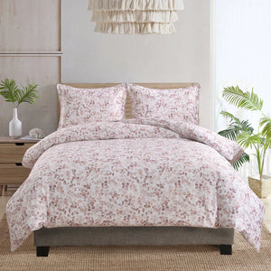 AURA HOME FRENCH ROSE DUVET SET 4PC