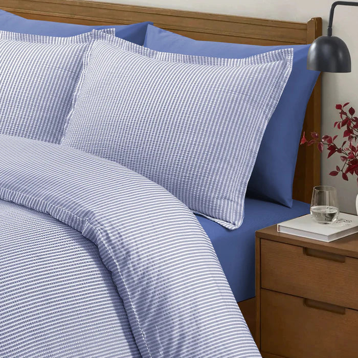 AURA HOME SEER SUCKER DUVET SET 4PC