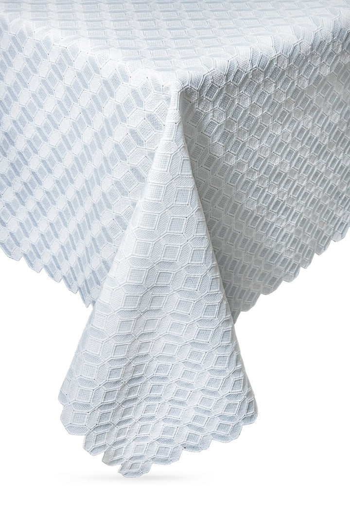 LEE AVENUE EYELET DIAMOND TABLECLOTH