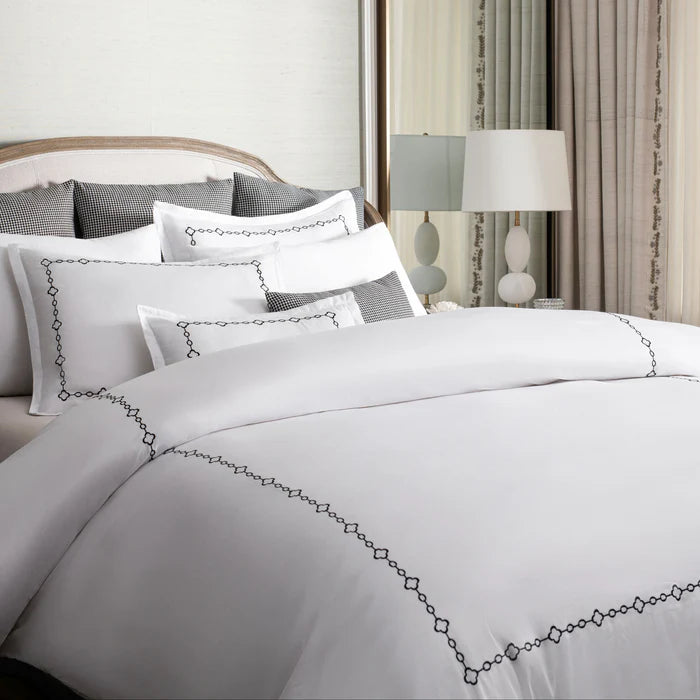 AVA FINE LINEN MAYFAIR CHAIN DUVET SET 4PC