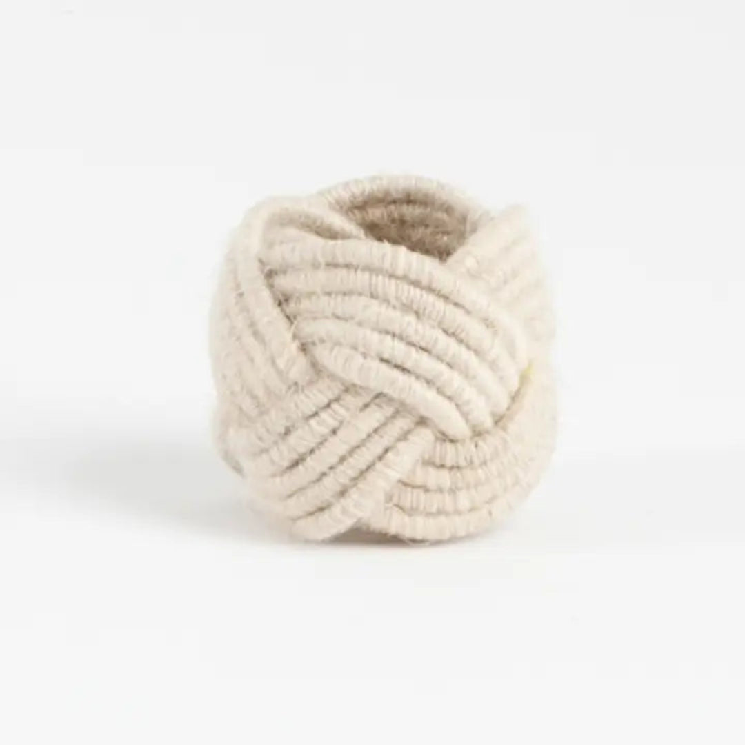 BRAIDED JUTE NAPKIN RING IVORY PCK OF 4