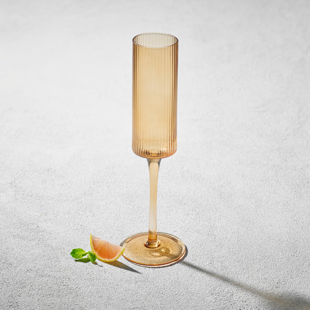 VIKKO MALIBU, RIBBED CHAMPAGNE GLASS 6 PK