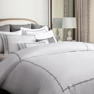 AVA FINE LINEN MAYFAIR CHAIN DUVET SET 4PC