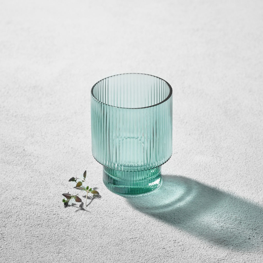 MALIBU RIBBED ROCKS GLASS 11 OZ 6PK