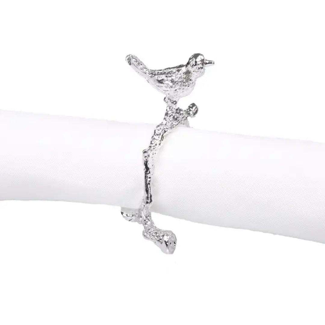 BIRD DESIGN NAPKIN RING SILVER