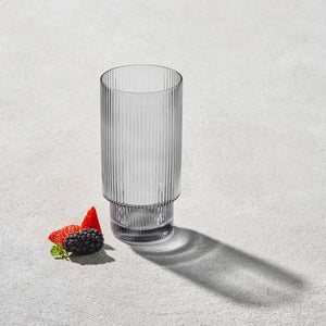 MALIBU RIBBED HIGHBALL GLASS CLEAR 6 PK