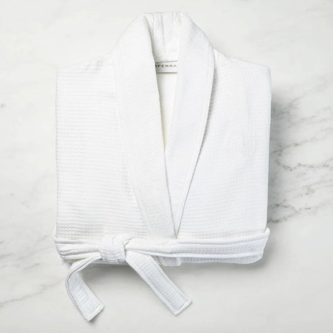BERKLEY - BATH ROBE TERRY/WAFFLE REVERSE WHITE