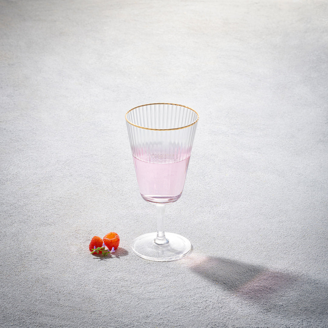 OPTIC, WINE GLASS GOLD RIM 11 OZ 6PK