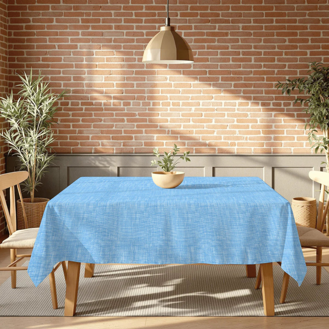 TABLECLOTH-POLY FLORAL - WOVEN BLUE
