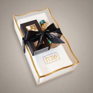 WAVE GOLD GUEST NAPKIN HOLDER WITH NAPKINS