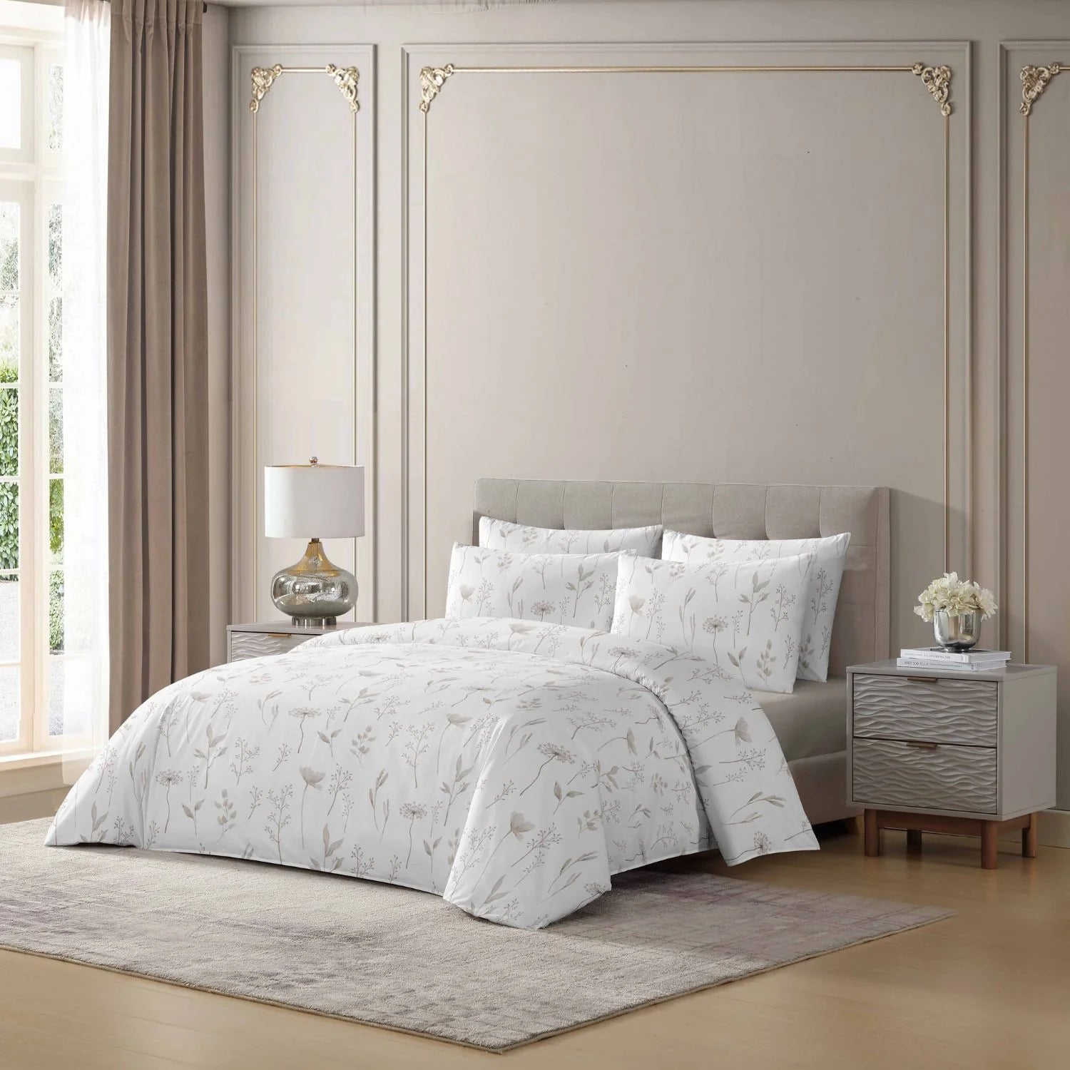 MASTERTEX NEUTRAL MEADOW DUVET SET 8PCS