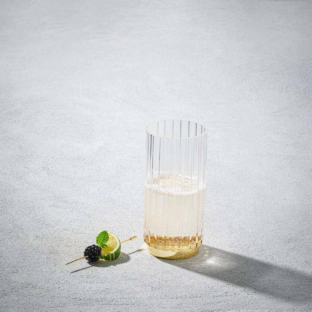 ELEGANT, HIGHBALL GLASS, GOLD, 15.5 OZ 6 PCK