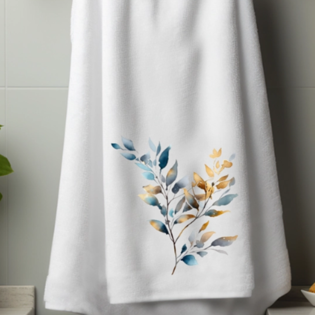 BLUE & GOLD BOTANICAL ELEGANT TOWEL