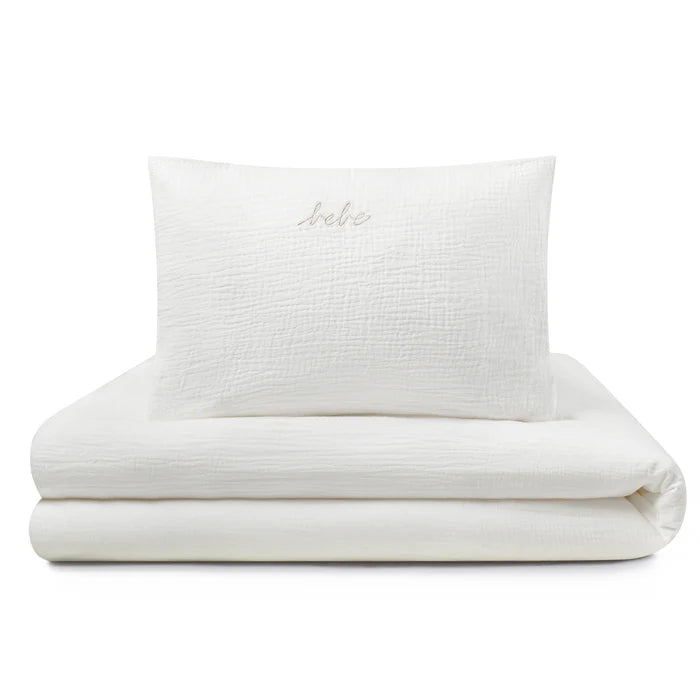DH GAUZE CRIB LINEN - BEBE WHITE