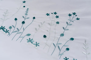 OPULENT DESIGN BOTANICAL AQUA LINEN SET