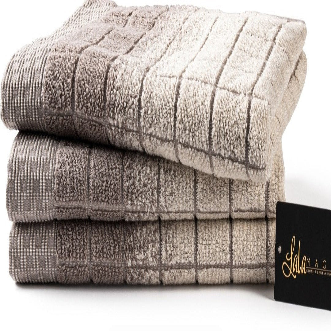 MADRAS REVERSE BEIGE PLAID HAND TOWEL