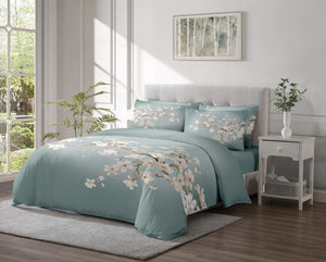 LINEN CLASSIQUE ENCHANTED TEAL DUVET SET 8PCS