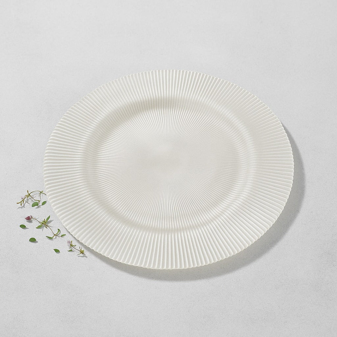 VIKKO - MELODY RIBBED GLASS CHARGER PEARL 6PK 13 INCH