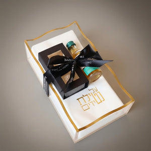 WAVE GOLD GUEST NAPKIN HOLDER WITH NAPKINS