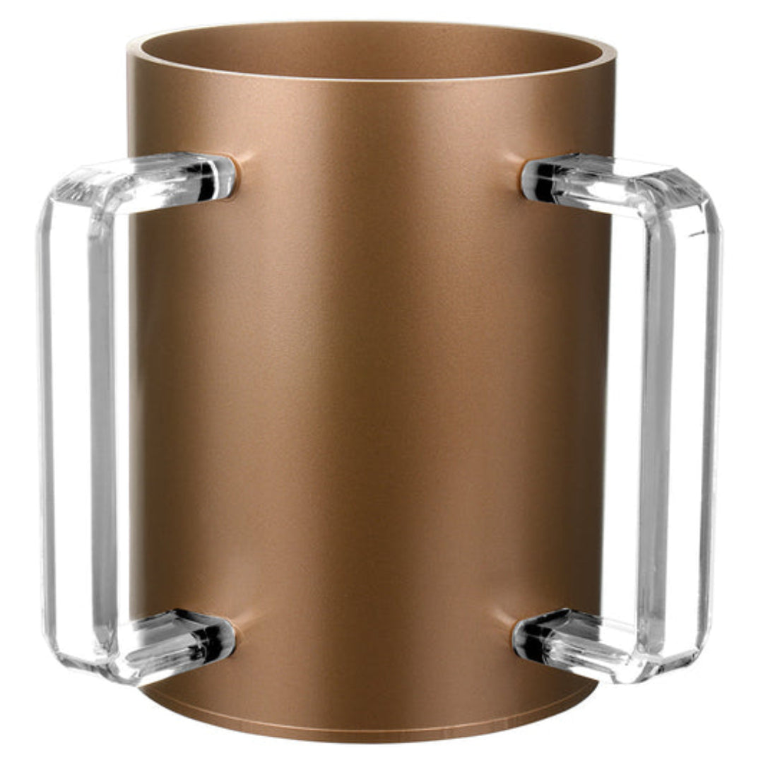 LUCITE WASH CUP GOLD/CLEAR HANDLES